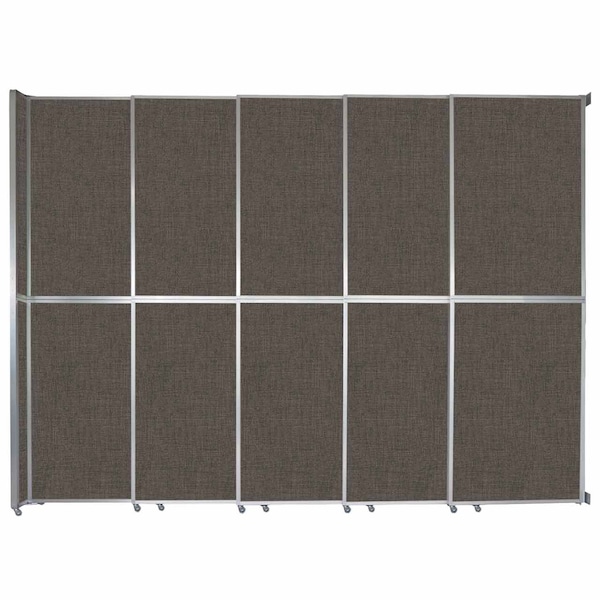 Versare Operable Wall Sliding Room Divider 15'7" x 12'3" Mocha Fabric 1070281-2 - main